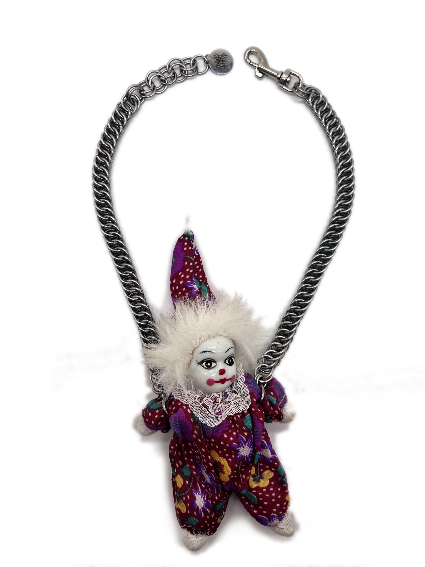 Vintage Sandbag Clown Necklace