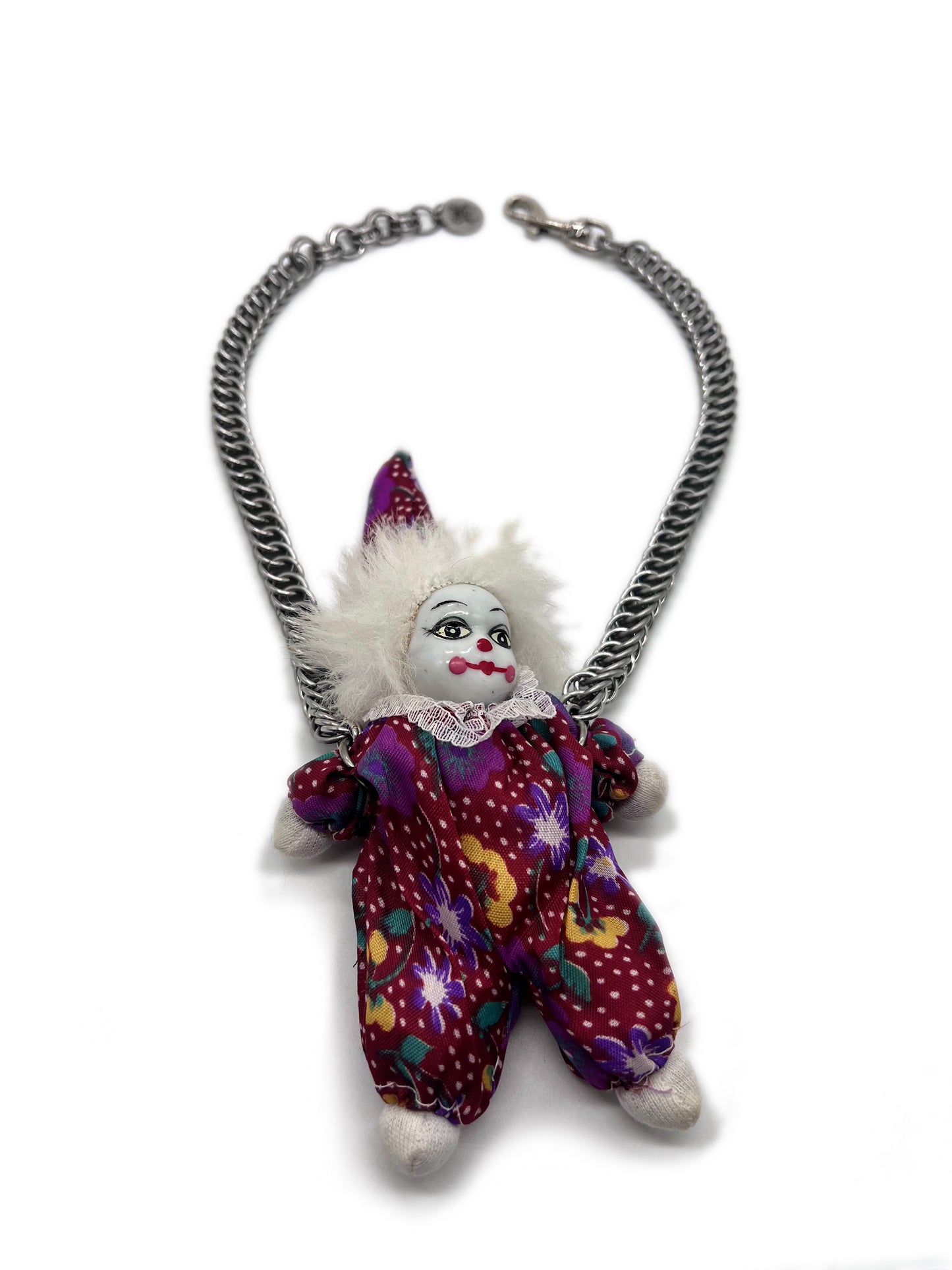 Vintage Sandbag Clown Necklace