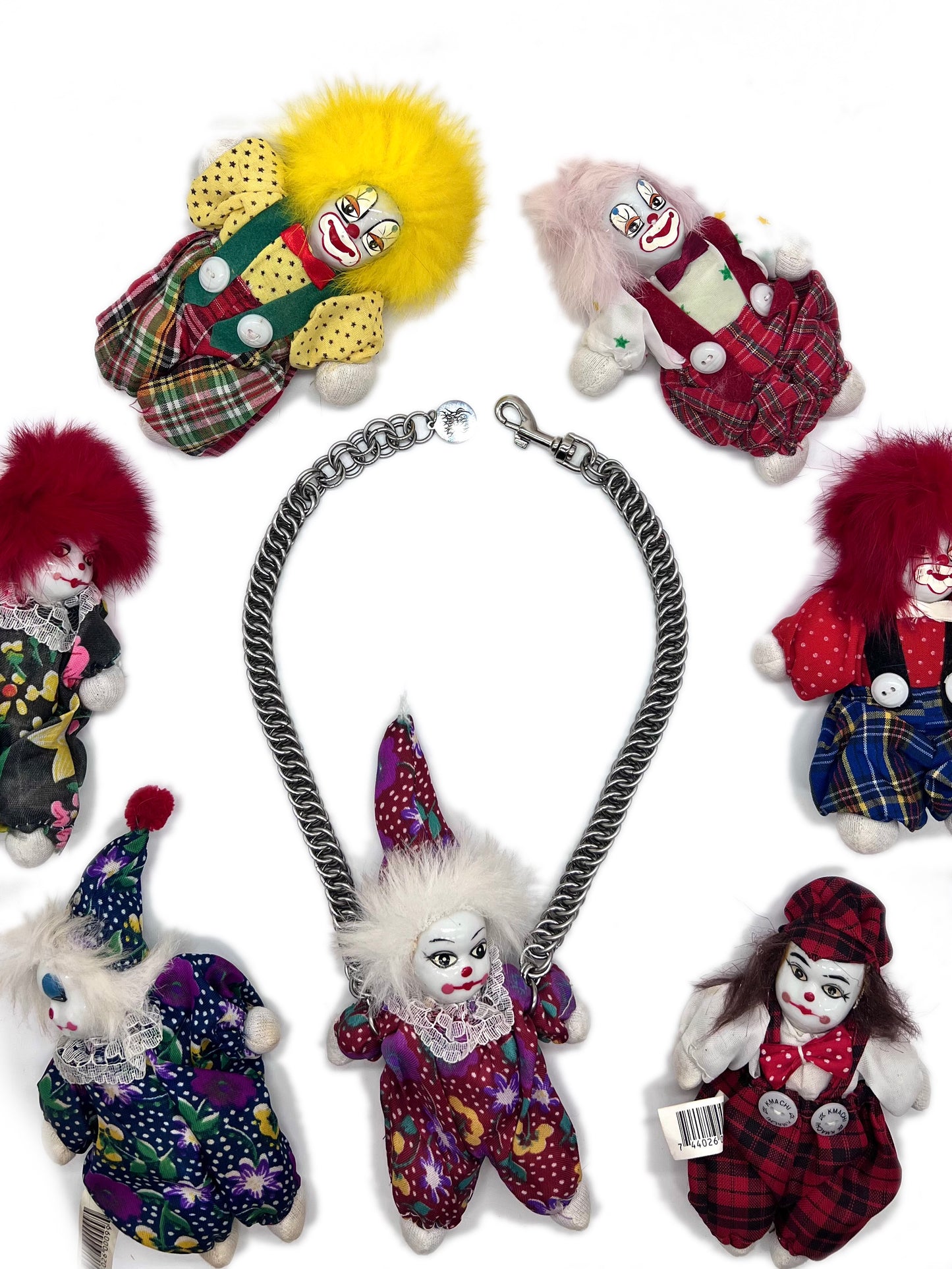 Vintage Sandbag Clown Necklace