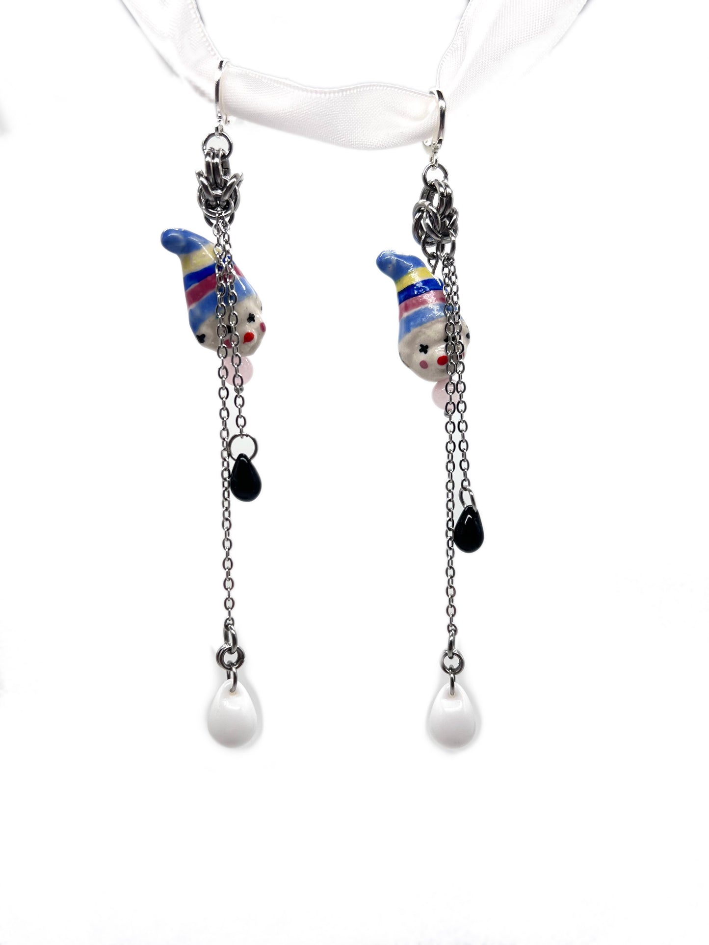 Blue Clown Earrings