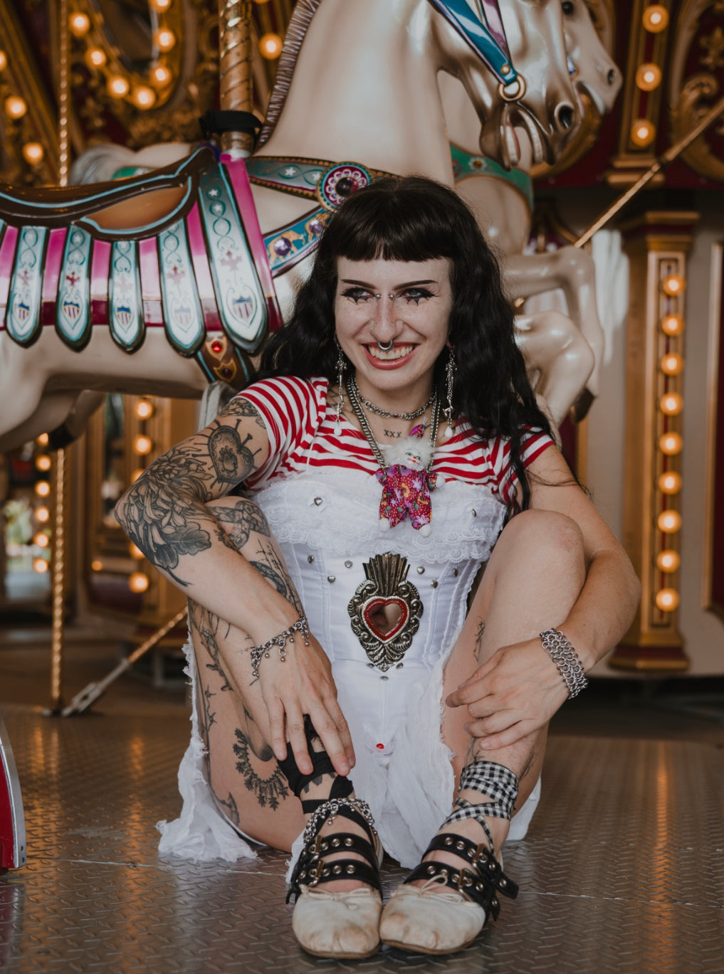 Vintage Sandbag Clown Necklace