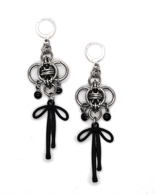 Black Bow Earrings