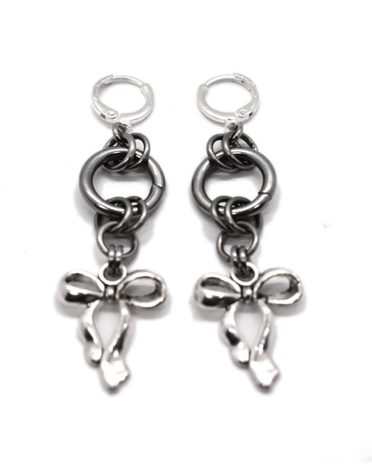 Silver Bow Earrings