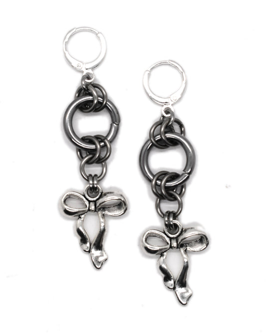 Silver Bow Earrings