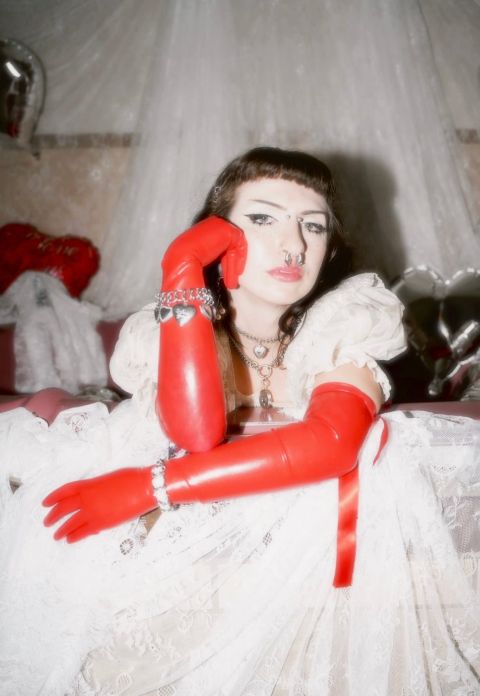 Centipede Heart Locket Choker