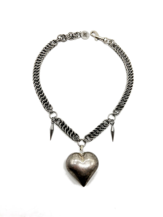 Metal Heart Spike Necklace
