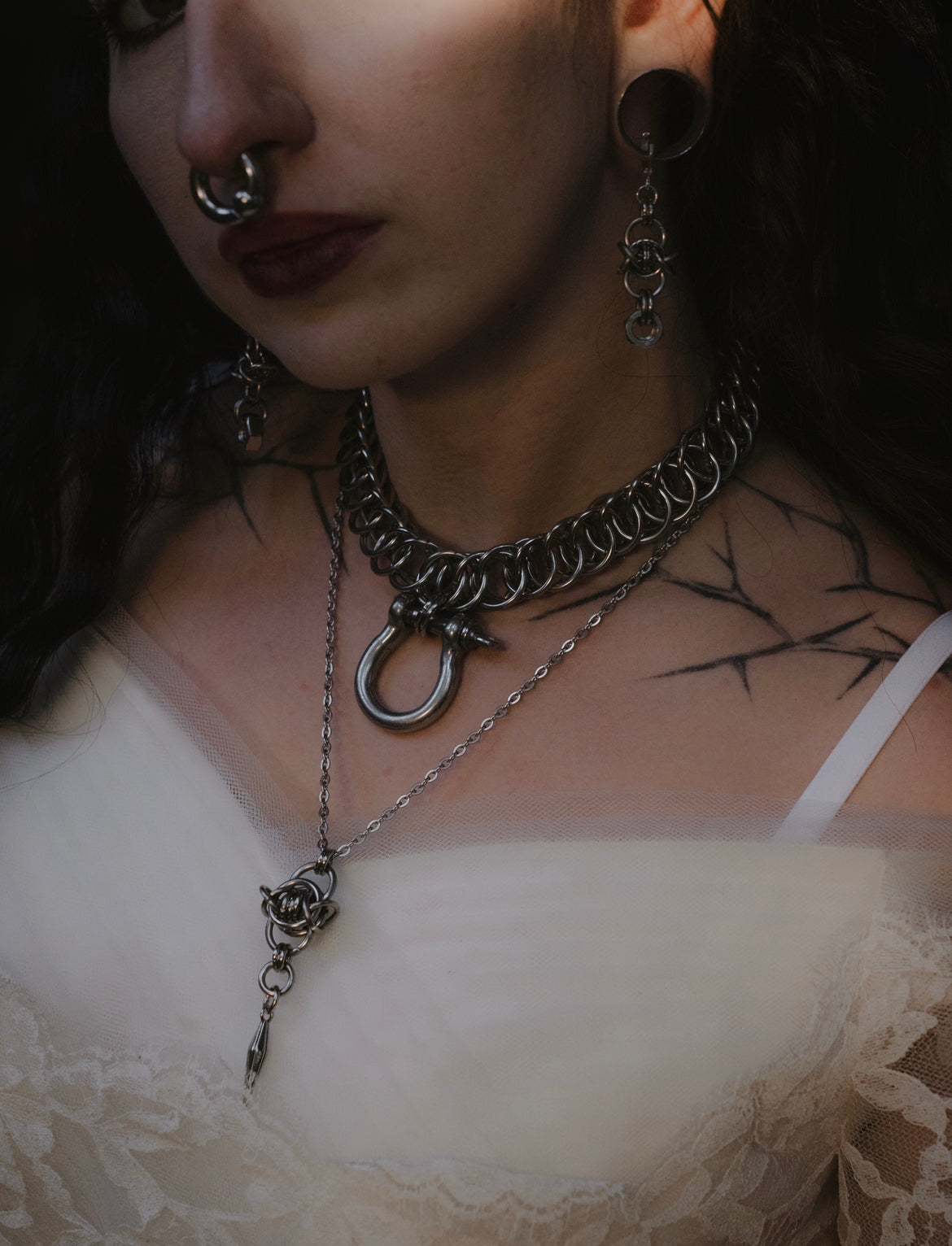 Barbed Wire Pendant Necklace