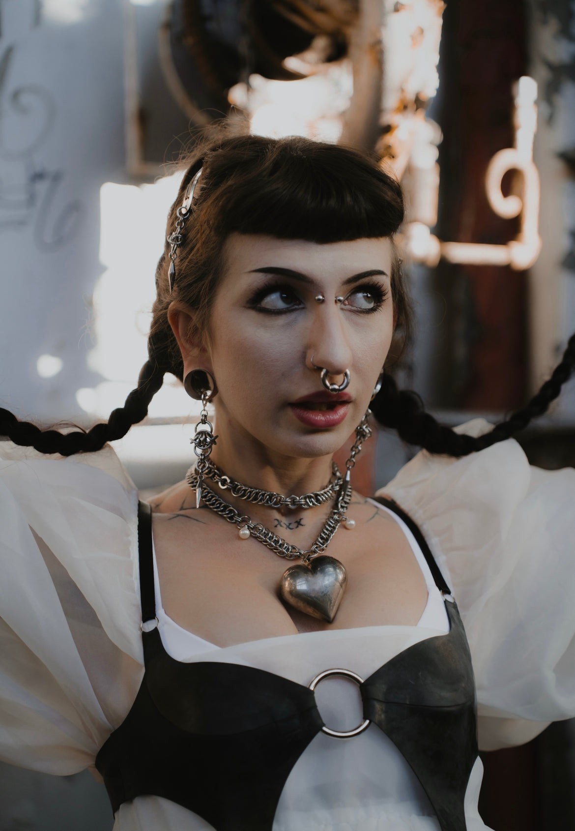 Metal Heart Spike Necklace