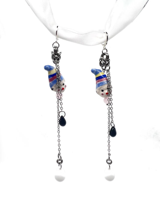Blue Clown Earrings