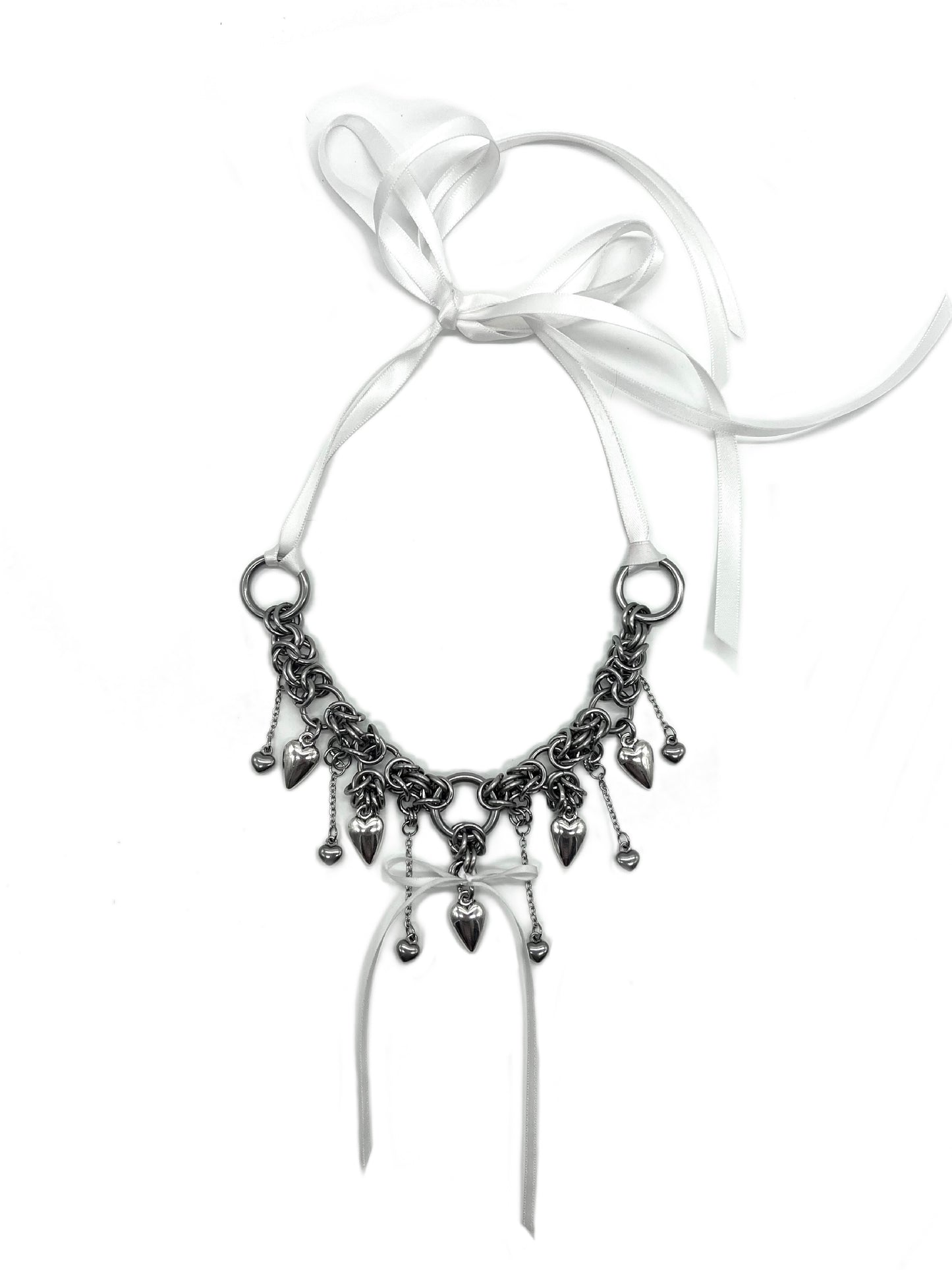 Tethered Heart Ribbon Choker