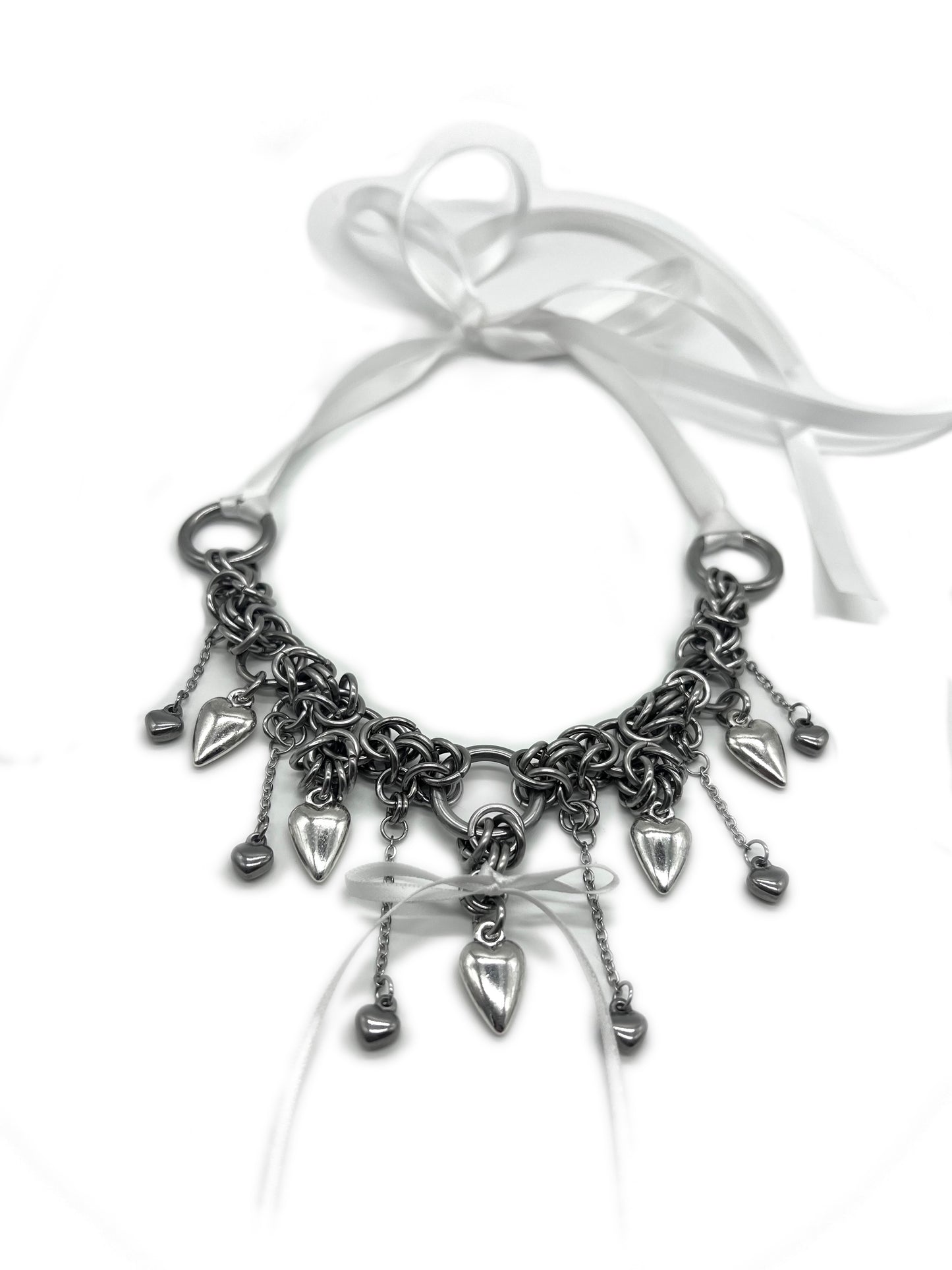 Tethered Heart Ribbon Choker