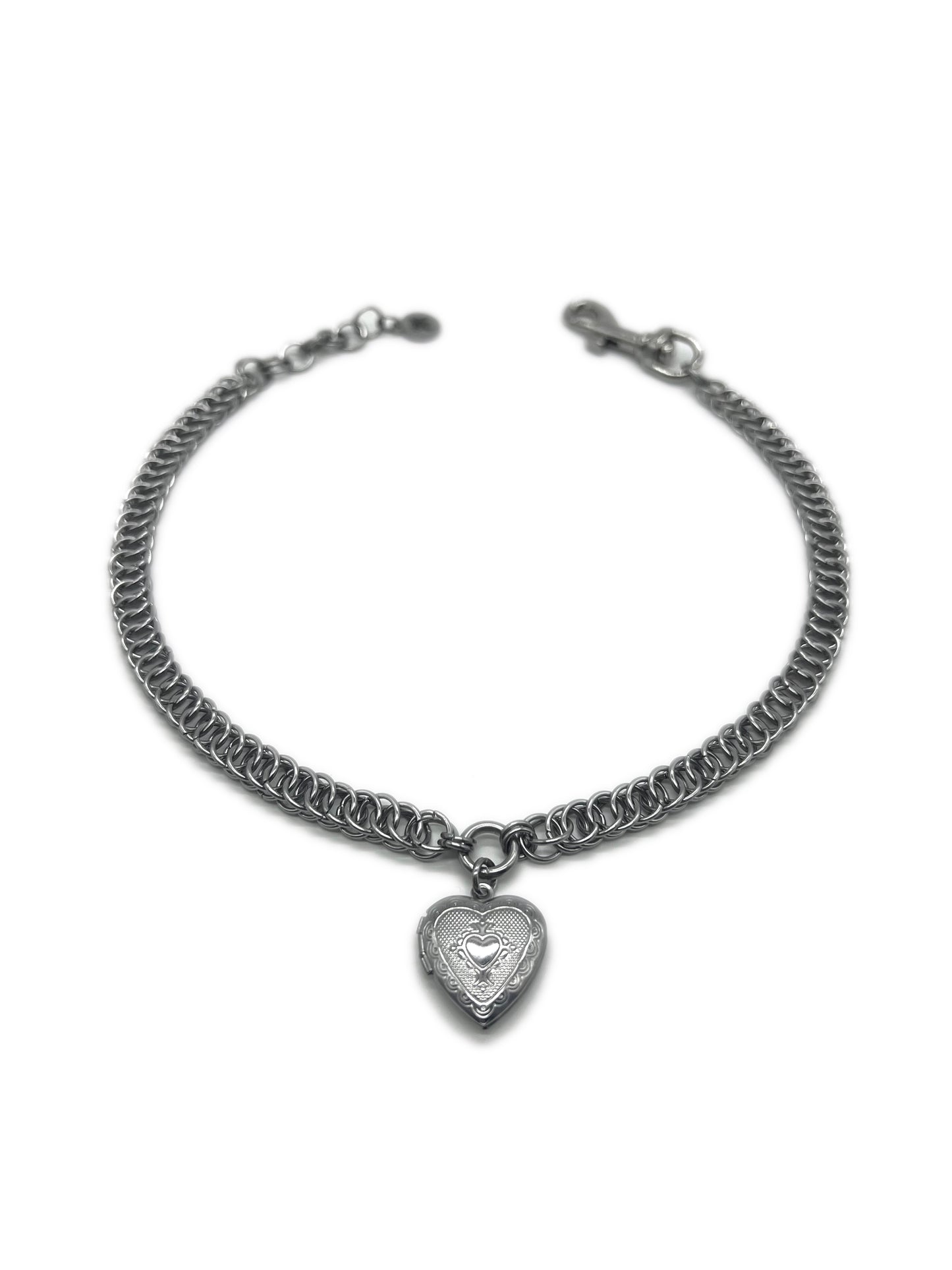 Centipede Heart Locket Choker