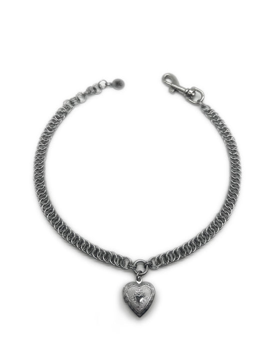 Centipede Heart Locket Choker