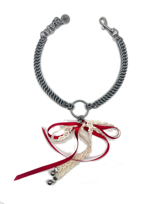 Lace Bow O-ring Choker