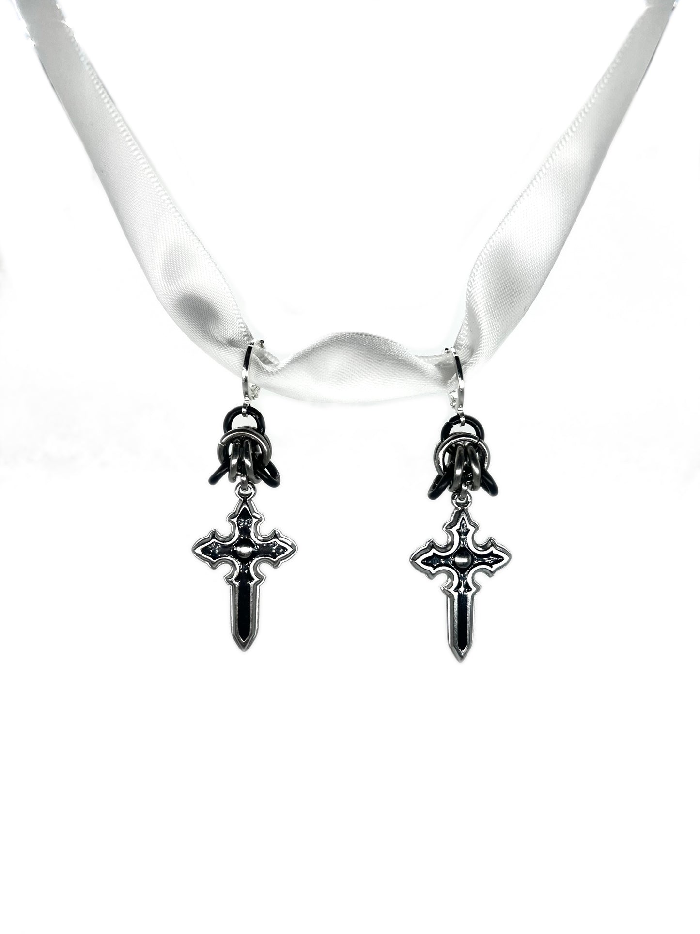 Dark Cross Earrings